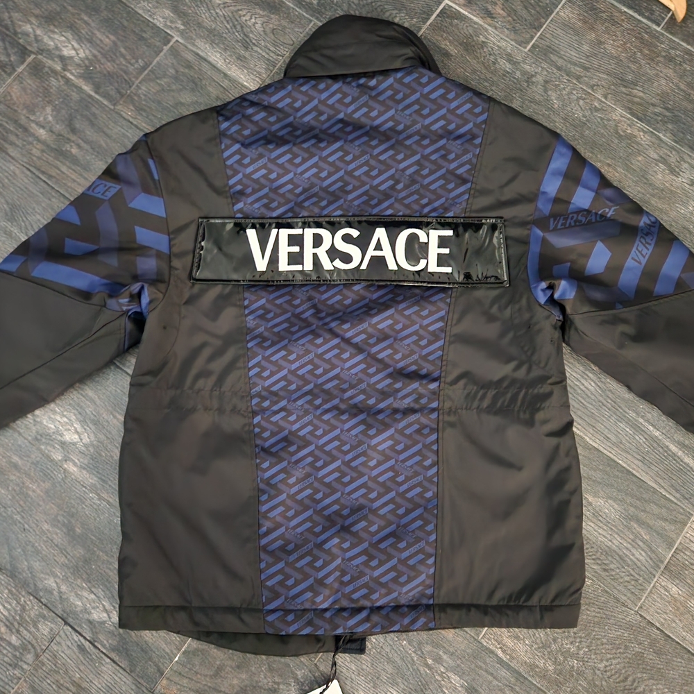 Versace Men's Black and Blue Jacket